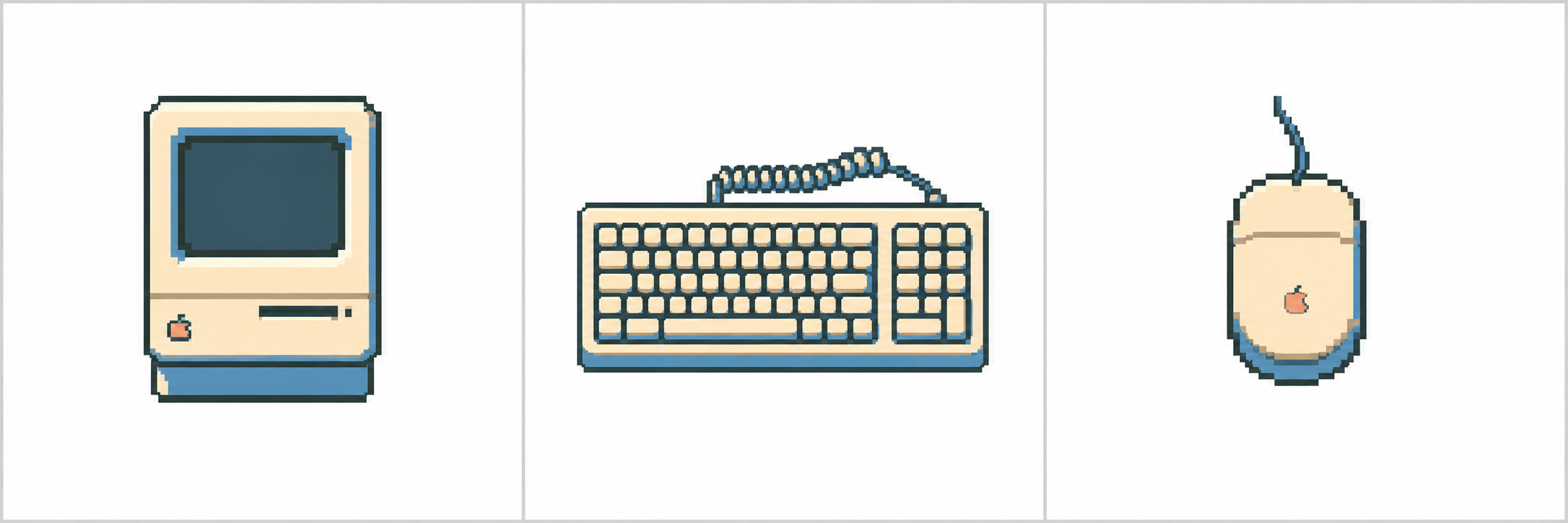 Macintosh 像素图标三格排版
