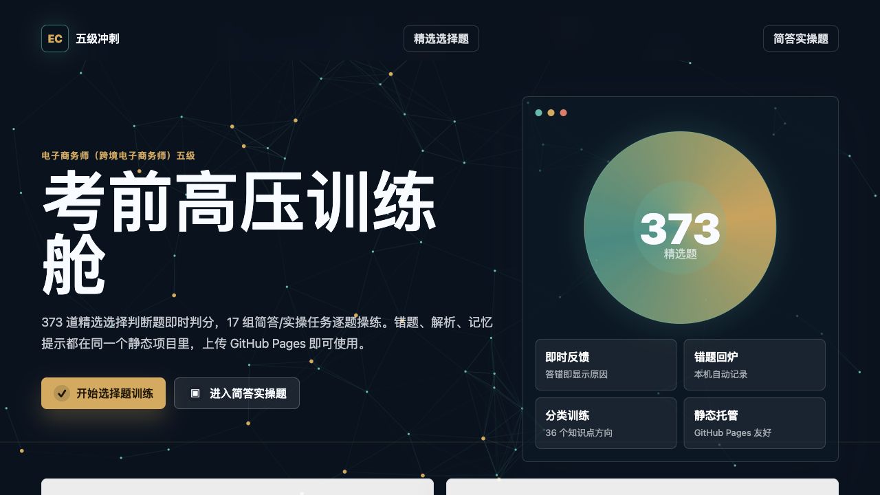 跨境电商五级考前训练舱